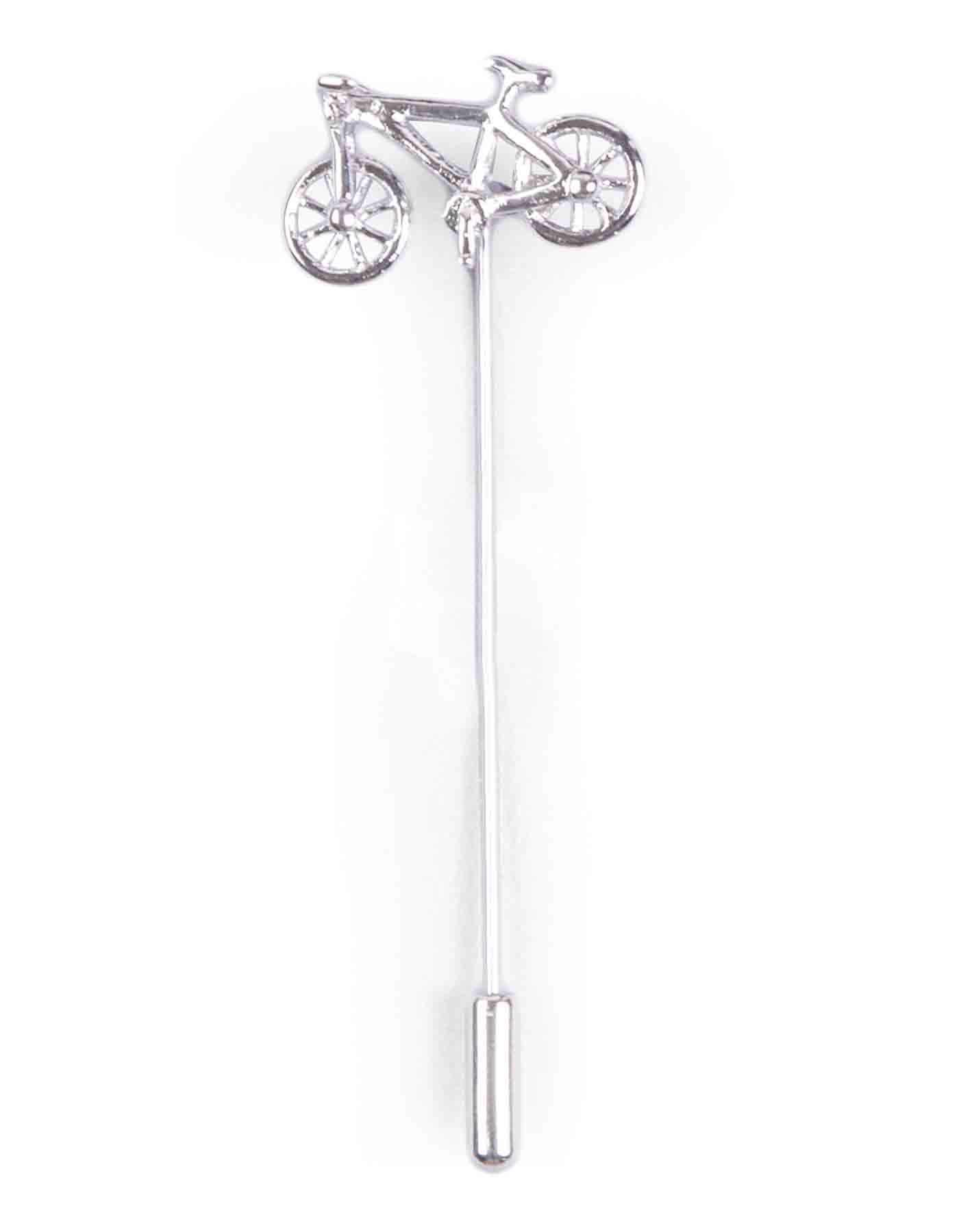 Silver Bicycle Lapel Pin