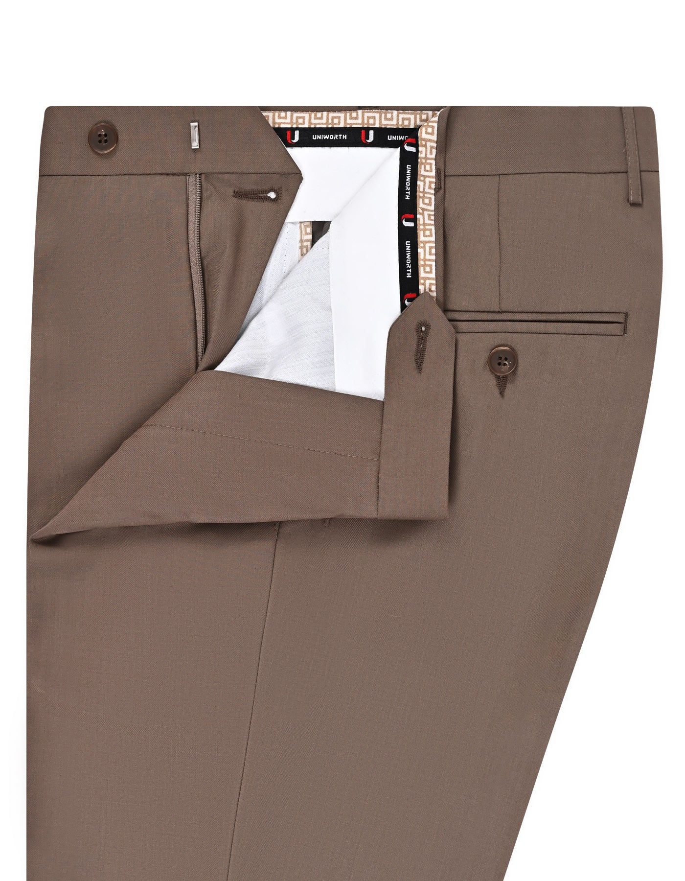 L Brown Plain Formal Trouser Classic Fit FT609-1C-32