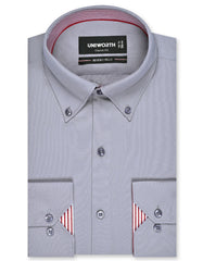 Plain Grey Classic Fit Shirt FS1409-2RF-14.5