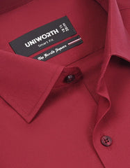Plain Maroon Tailored Smart Fit Shirt FS1655-2SF-15