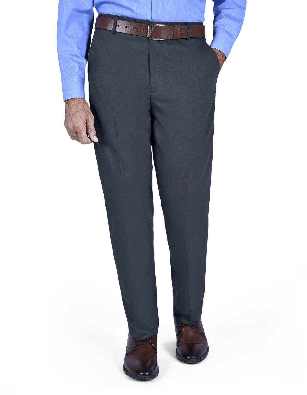 Charcoal Plain Formal Trouser Tailored Smart Fit FT574S-30