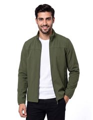 Olive Utility Windbreaker Jacket