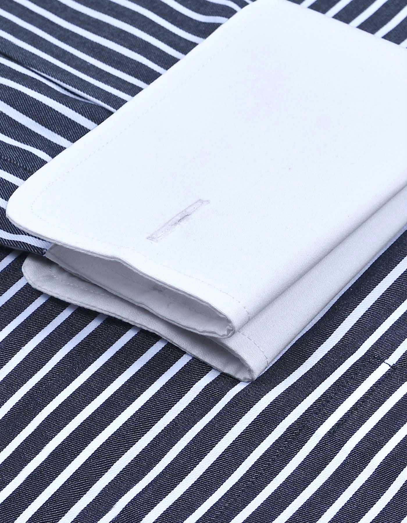 Stripe Black Tailored Smart Fit Shirt FS2882-2SF-15.5