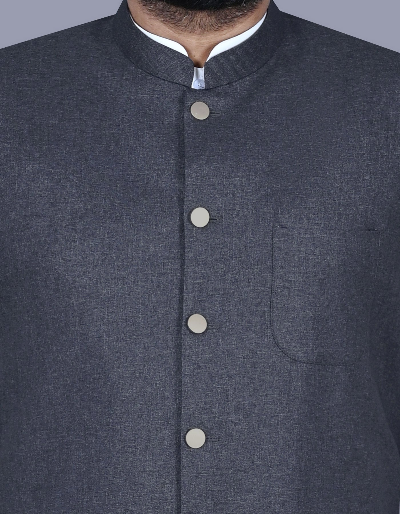 Charcoal Plain Waist Coat WC2519-6S-36