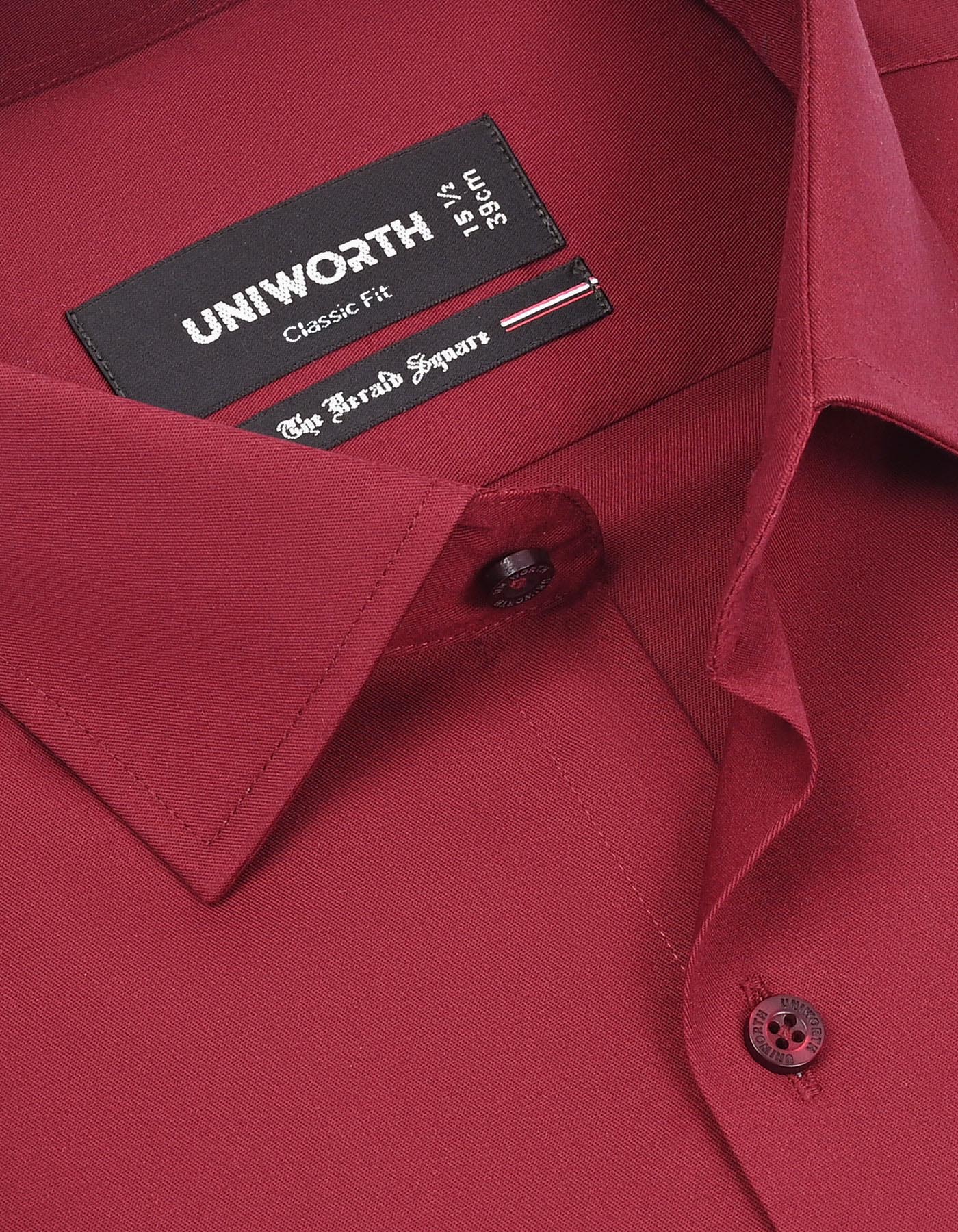 Plain Maroon Classic Fit Shirt FS1655-2RF-15