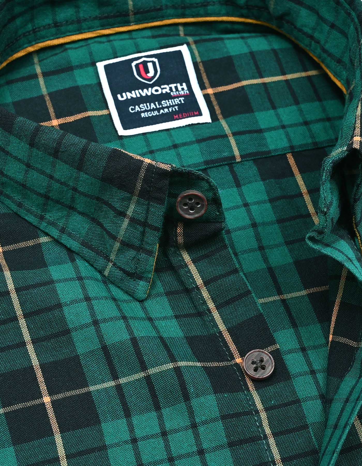 Green Embriodery Check Casual Shirt CS2366-1R-M