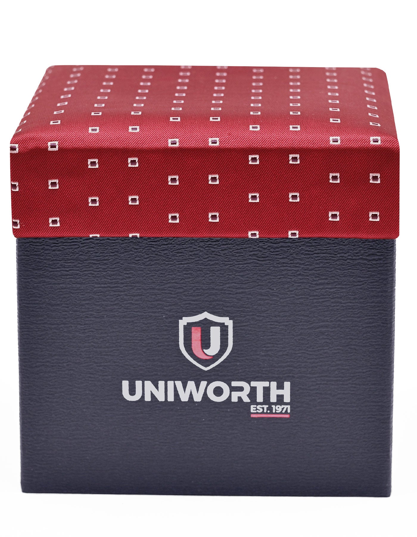 Maroon Geometric Cufflink Tie Set