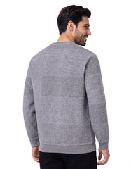Navy Textured Jacquard Sweatshirt