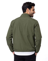 Olive Utility Windbreaker Jacket