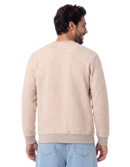 Oatmeal Melange Textured Jacquard Sweatshirt