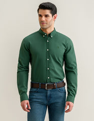 Green Embriodery Plain Casual Shirt CS2417R-M