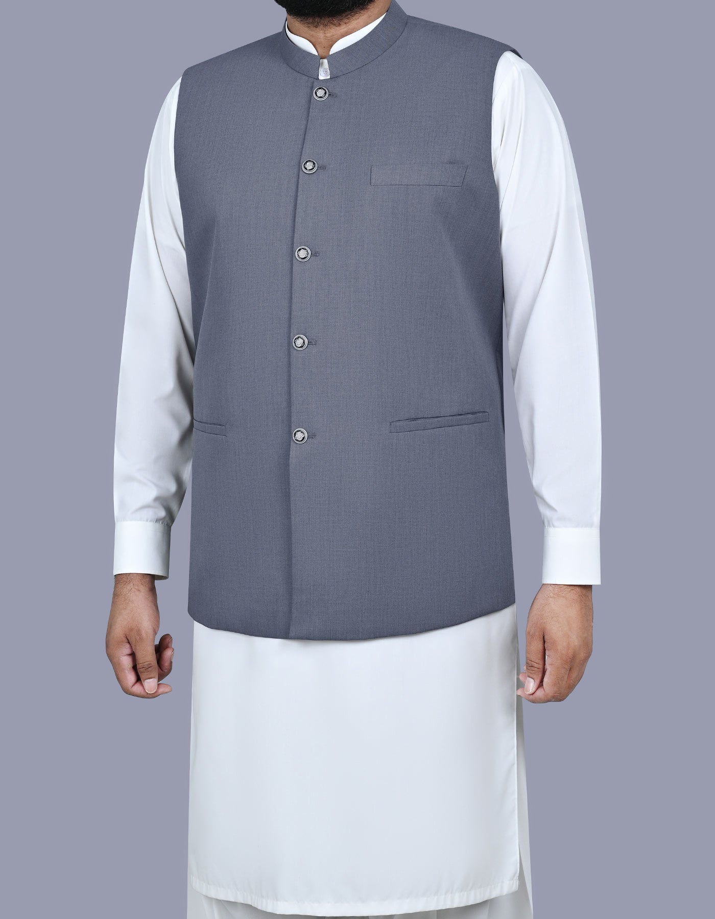 Grey Plain Waist Coat WC2503-5C-38