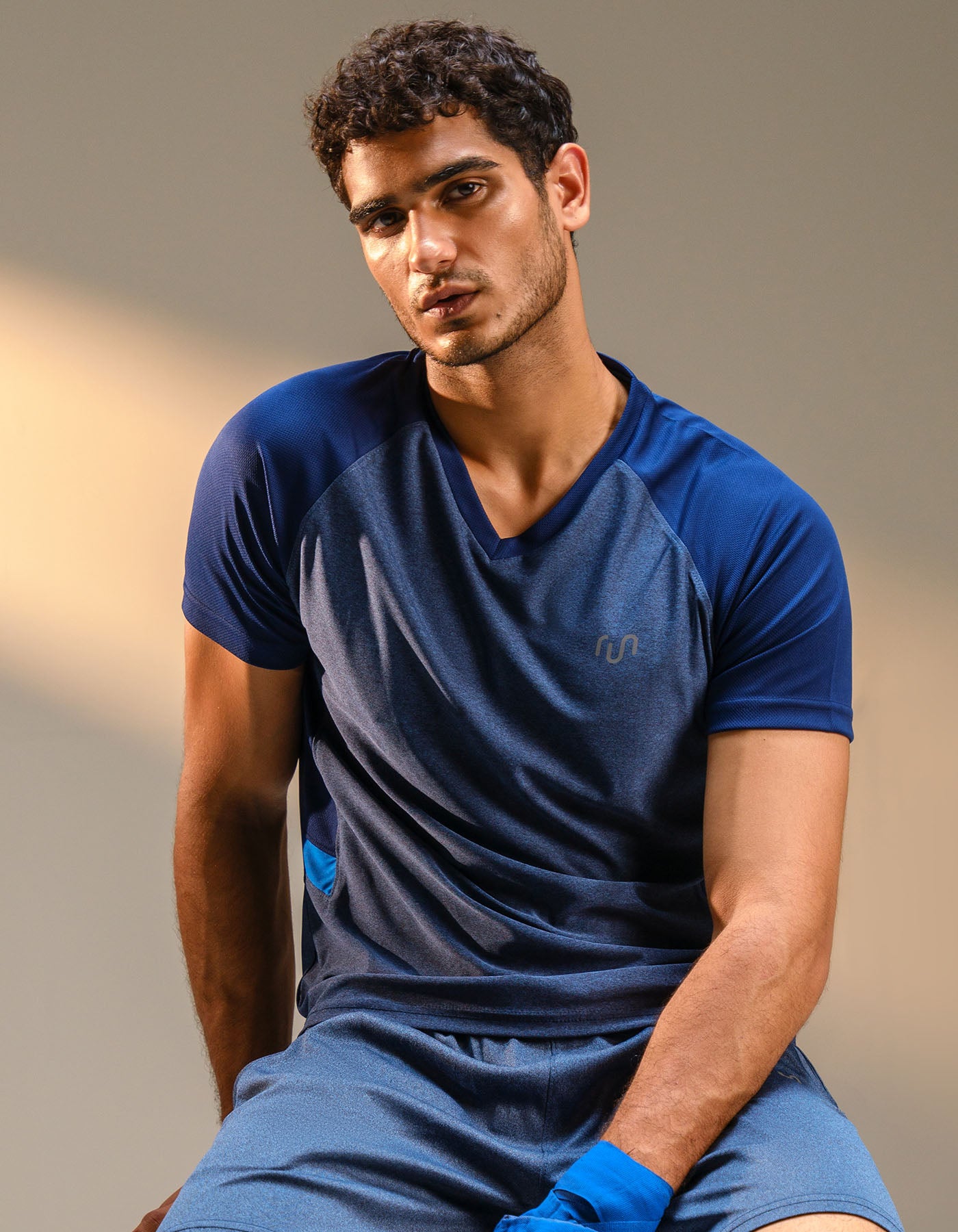 Navy Half Sleeves Gym Tee FGT2408-M