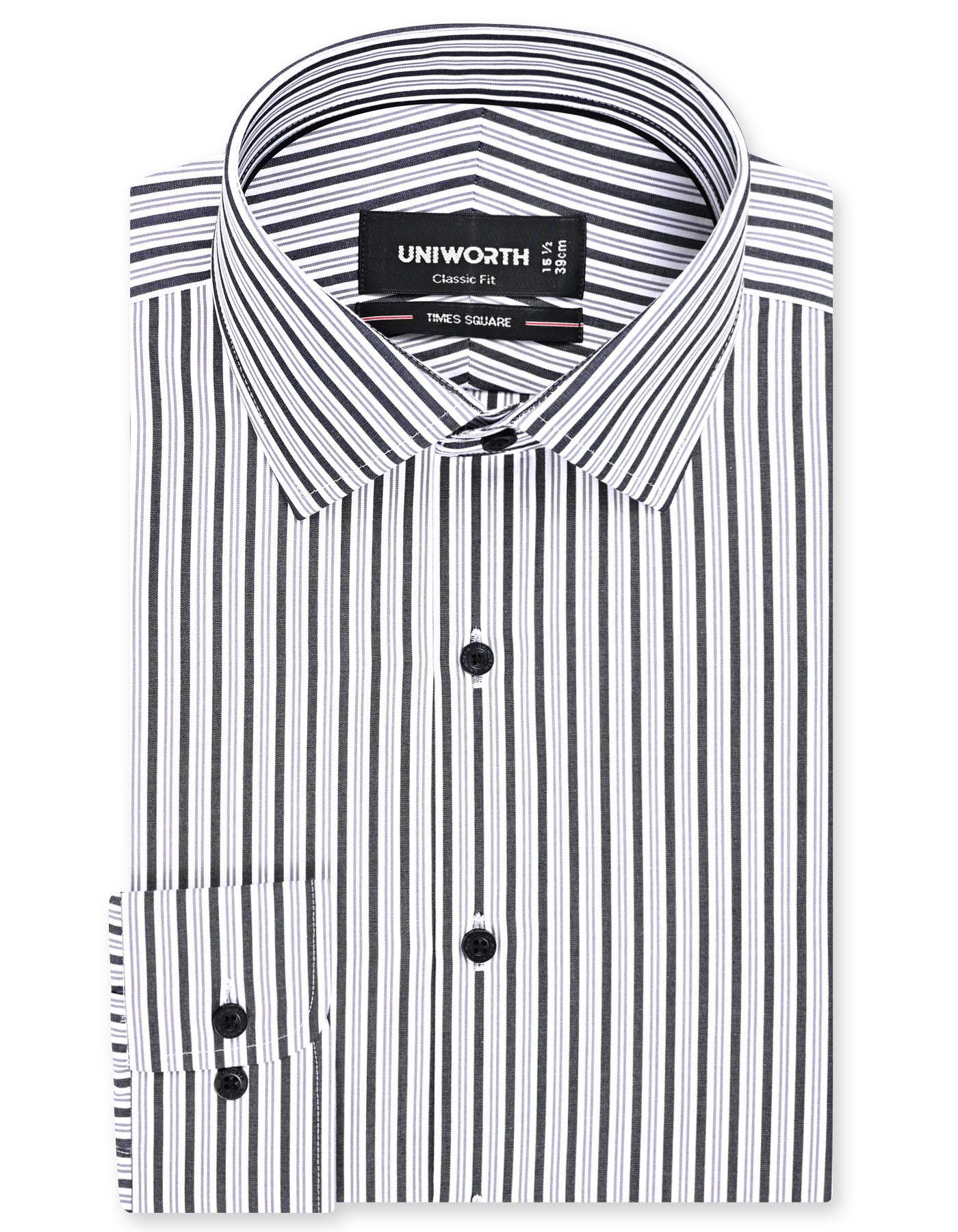 Stripe Black Classic Fit Shirt FS2858RF-14.5