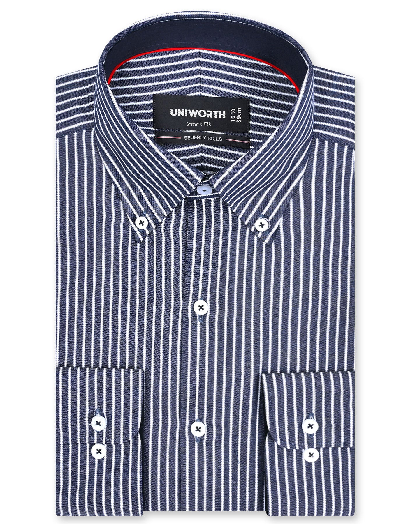 Stripe Navy Tailored Smart Fit Shirt FS2823SF-14.5