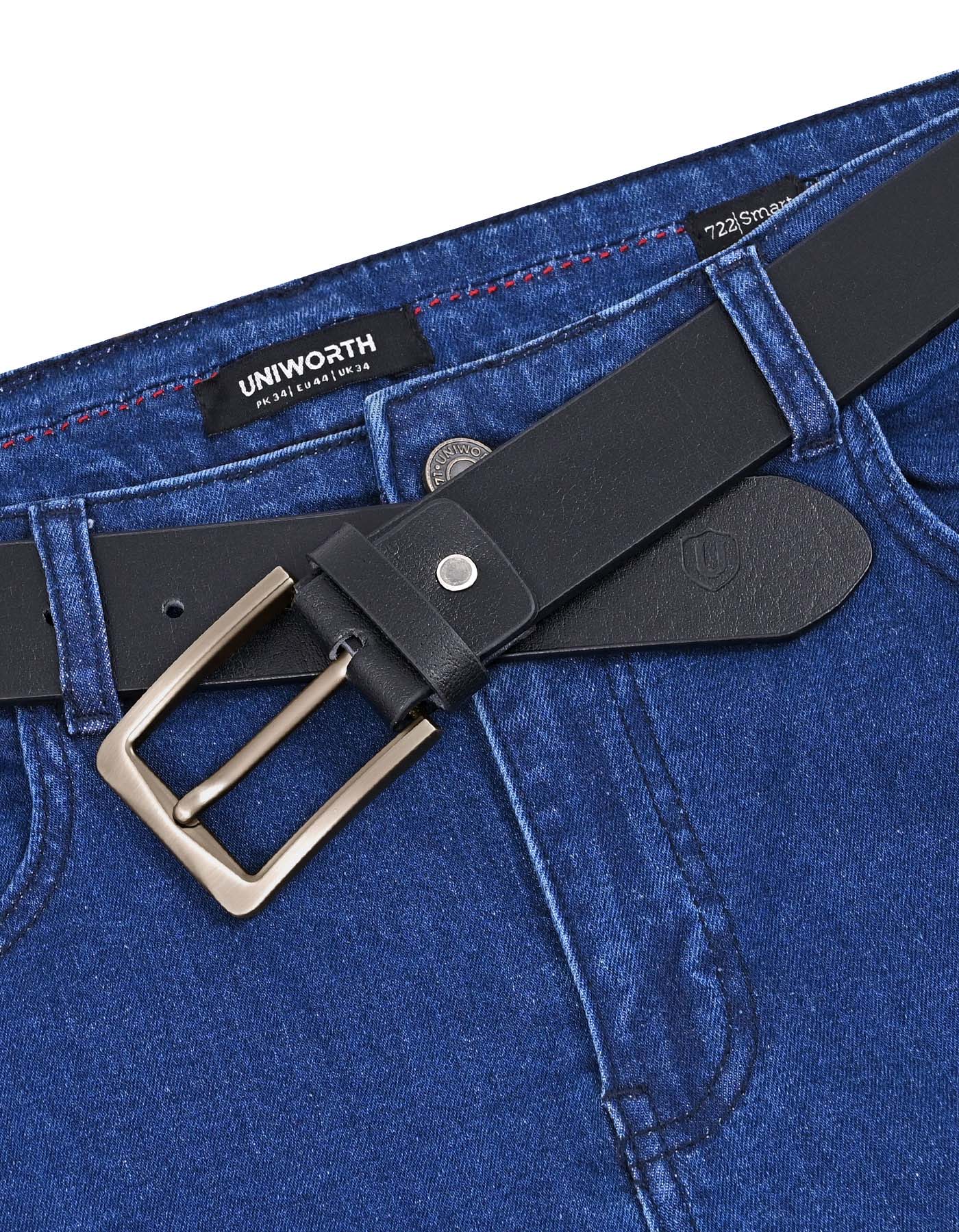 Casual Belt Pin Buckle Black BTC2608 Uniworth Single Side BTC2608-38