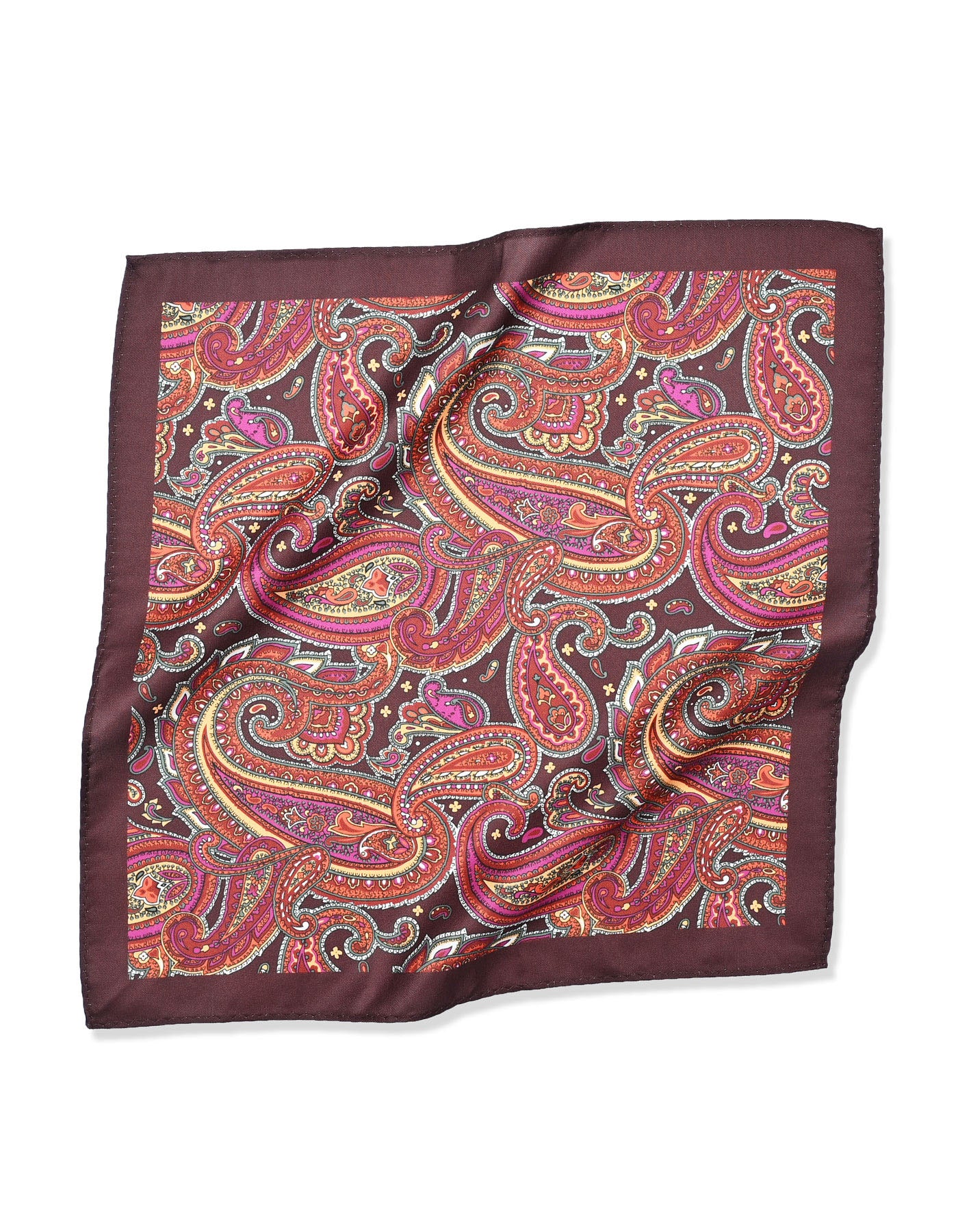 Rust Paisley Pocket Square