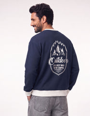 Navy Outdoor Graphic Relaxed Sweatshirt
