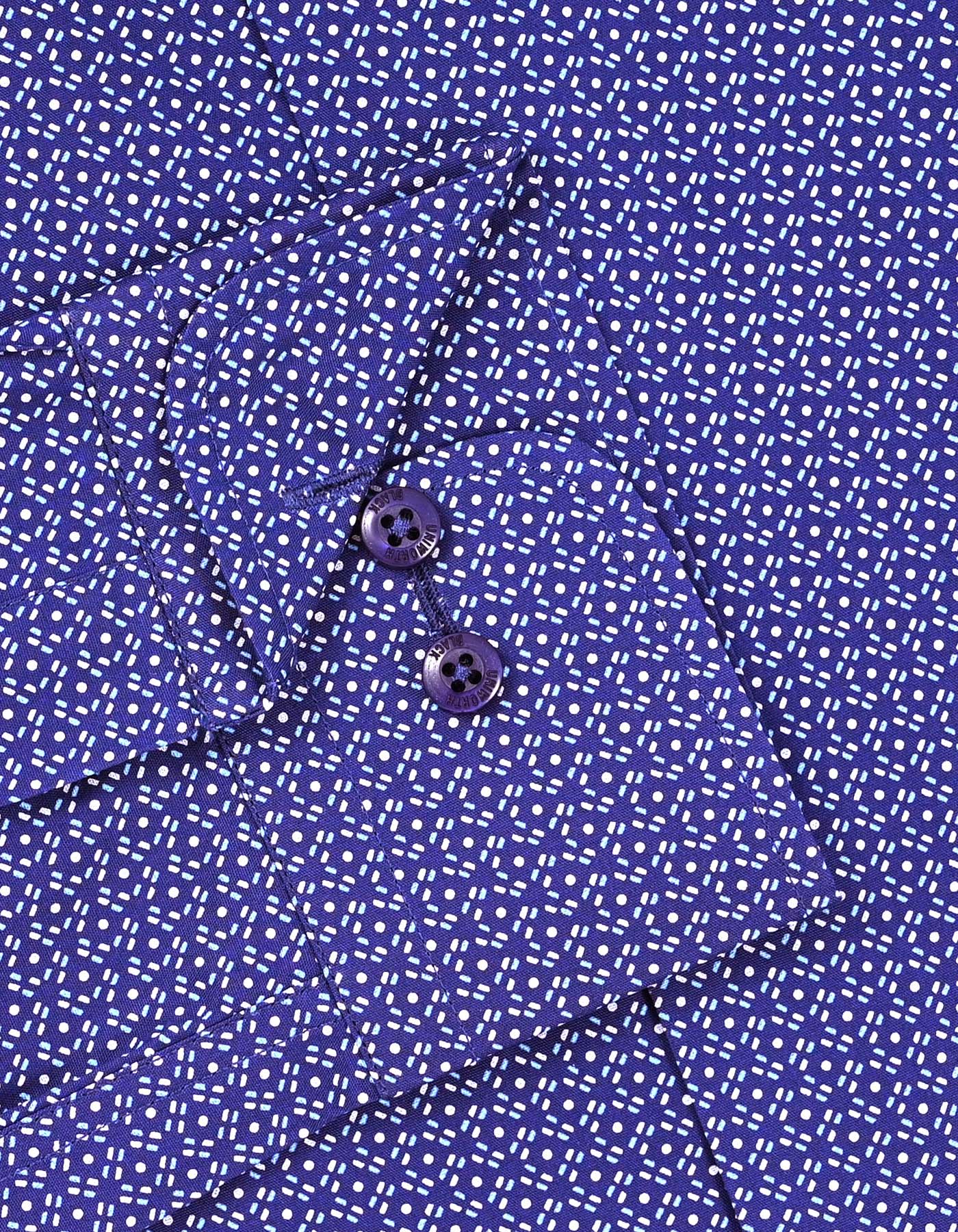 Printed D Blue Classic Fit Shirt FS868RF-15.5