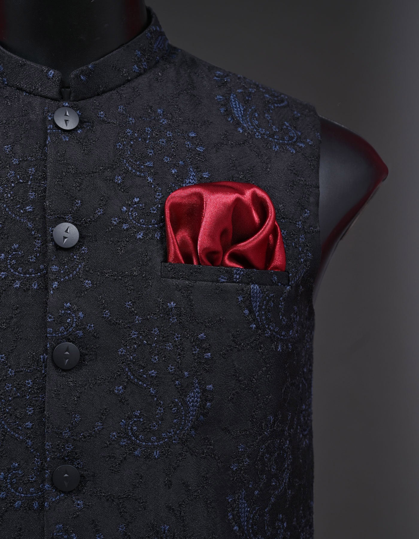 Designer Waist Coat Black M 1PAJWC827-1 Uniworth Designer Waist Coat 1PAJWC827-1-M