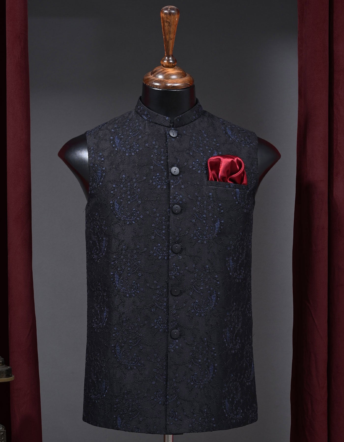 Designer Waist Coat Black S 1PAJWC827-1 Uniworth Designer Waist Coat 1PAJWC827-1-S