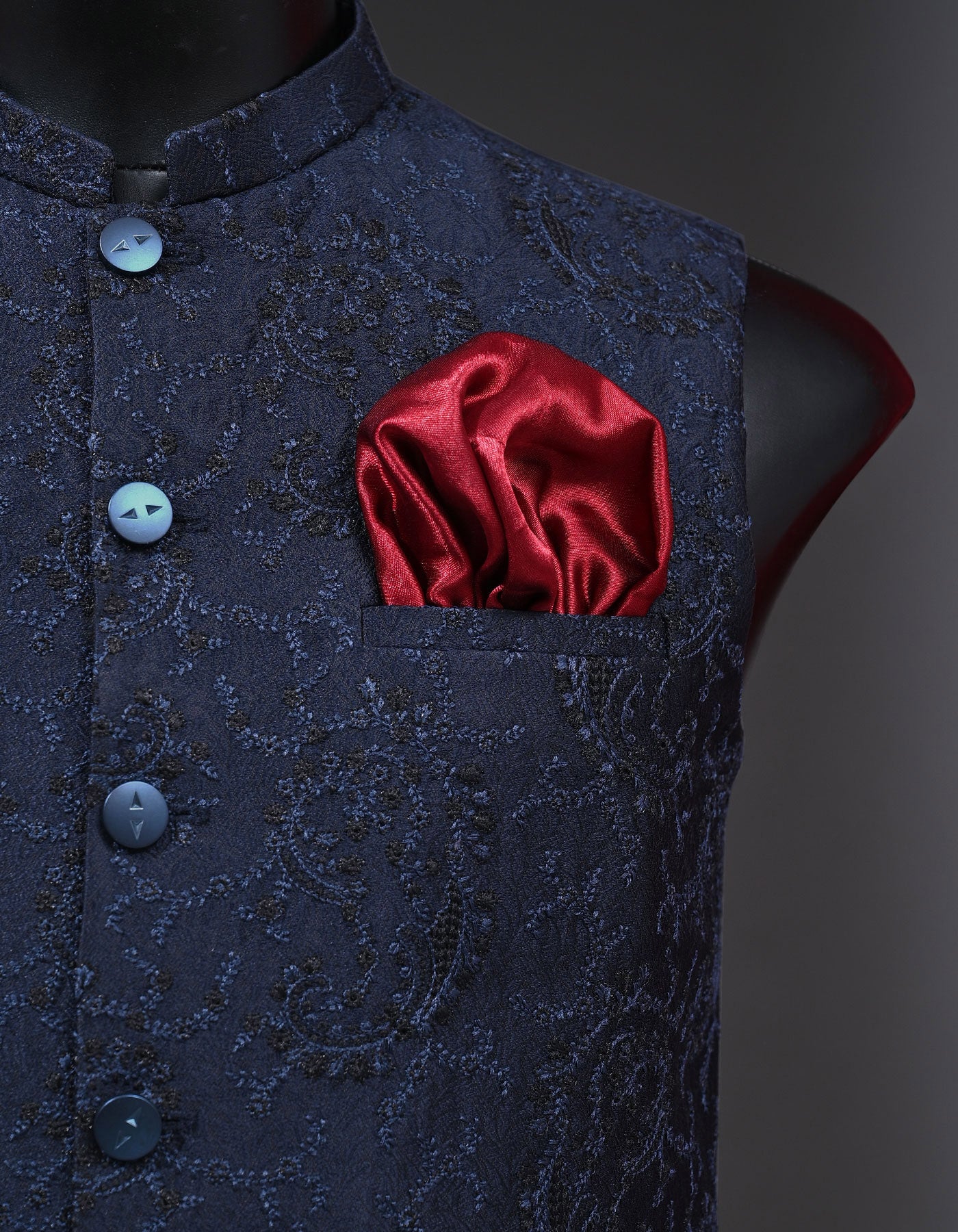 Designer Waist Coat Navy M 1PAJWC827-2 Uniworth Designer Waist Coat 1PAJWC827-2-M