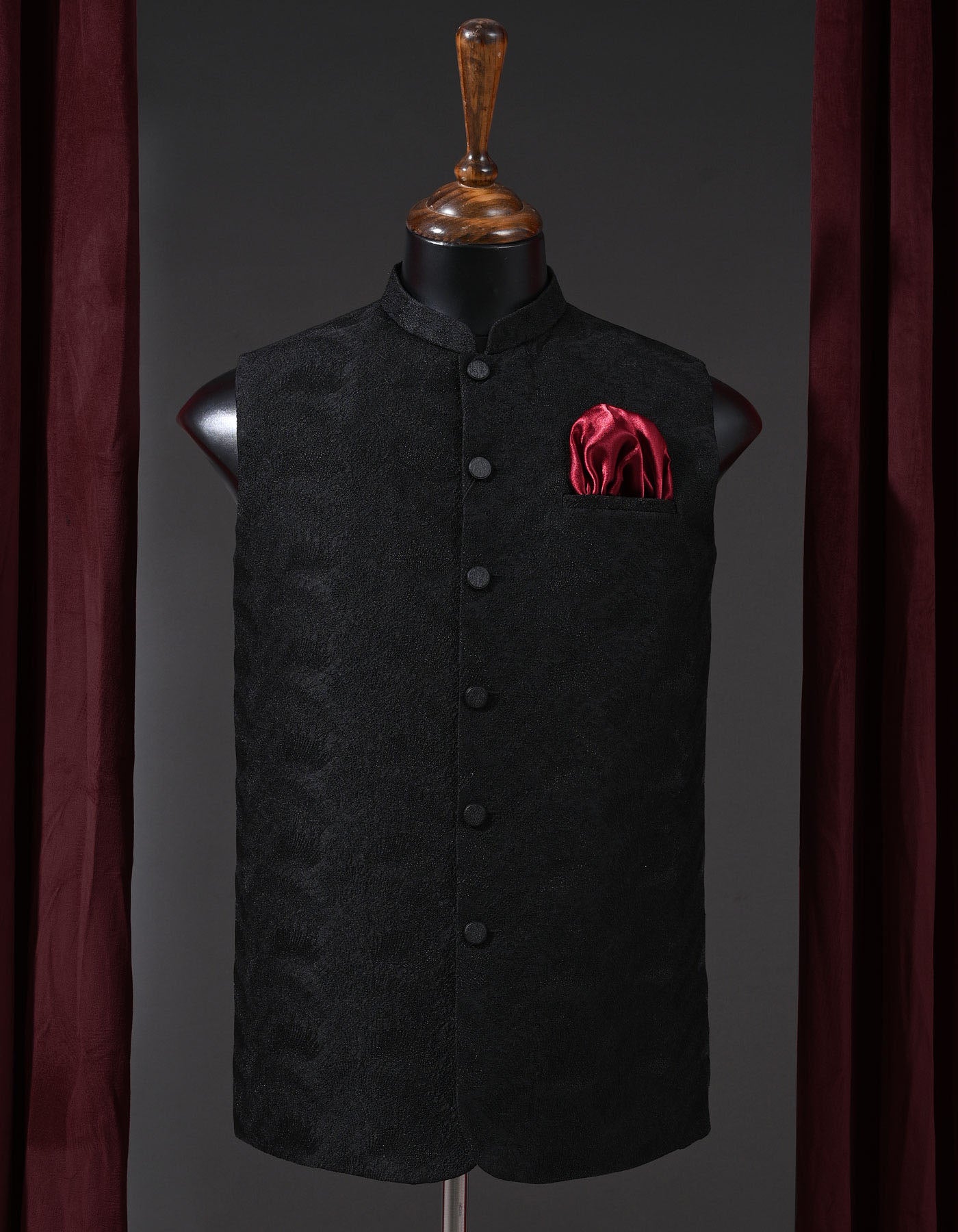 Designer Waist Coat Black S 1PAJWC828-1 Uniworth Designer Waist Coat 1PAJWC828-1-S