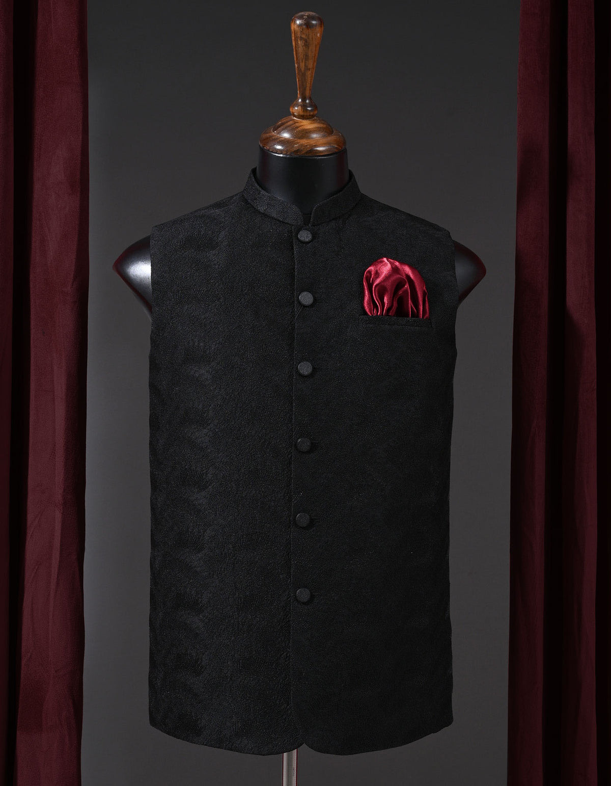 Designer Waist Coat Black S 1PAJWC828-1 Uniworth Designer Waist Coat 1PAJWC828-1-S