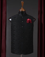 Designer Waist Coat Black S 1PAJWC828-1 Uniworth Designer Waist Coat 1PAJWC828-1-S