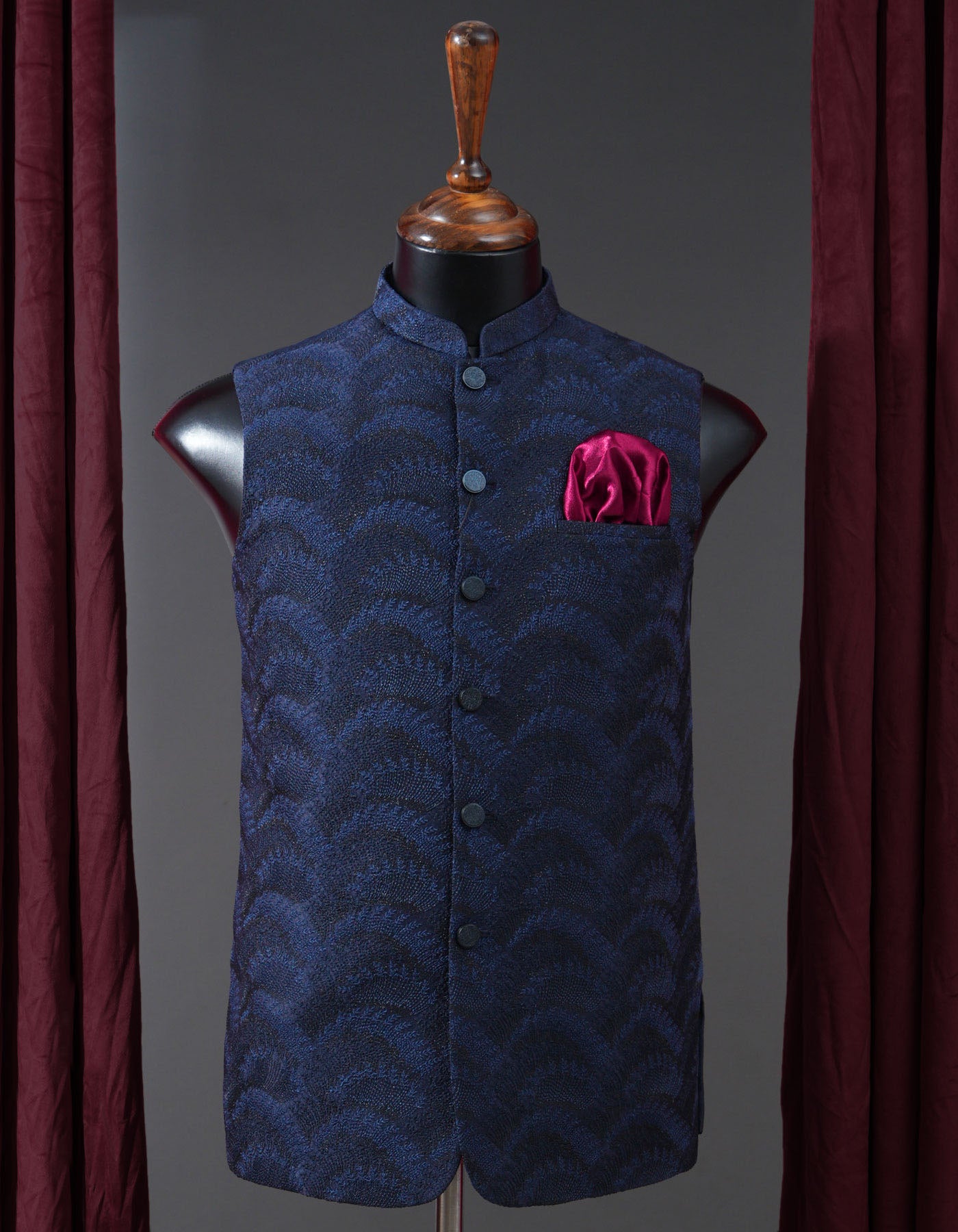 Designer Waist Coat Navy S 1PAJWC828-2 Uniworth Designer Waist Coat 1PAJWC828-2-S