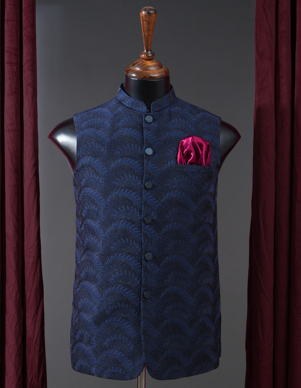 Designer Waist Coat Navy S 1PAJWC828-2 Uniworth Designer Waist Coat 1PAJWC828-2-S