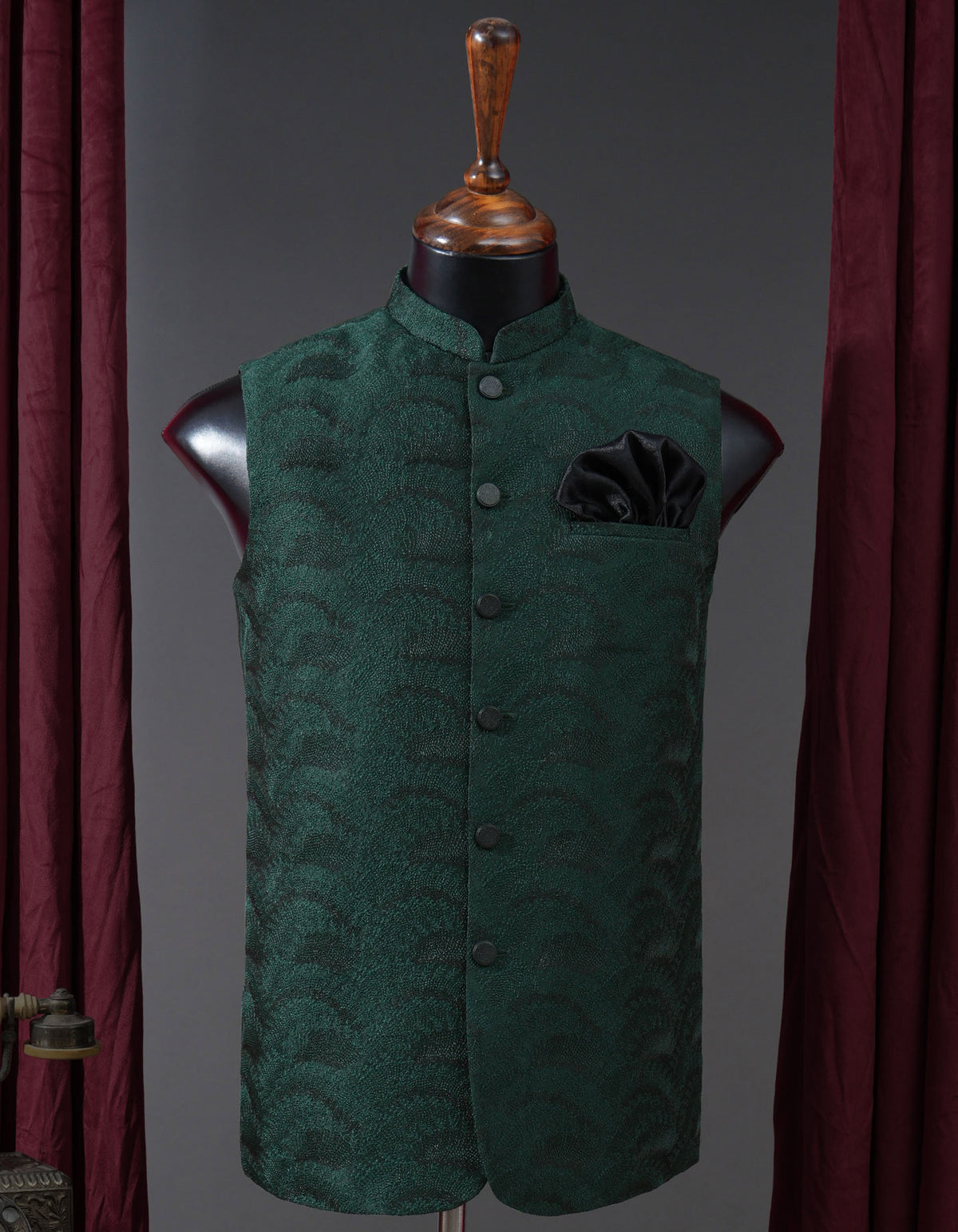 Designer Waist Coat Green S 1PAJWC828-4 Uniworth Designer Waist Coat 1PAJWC828-4-S
