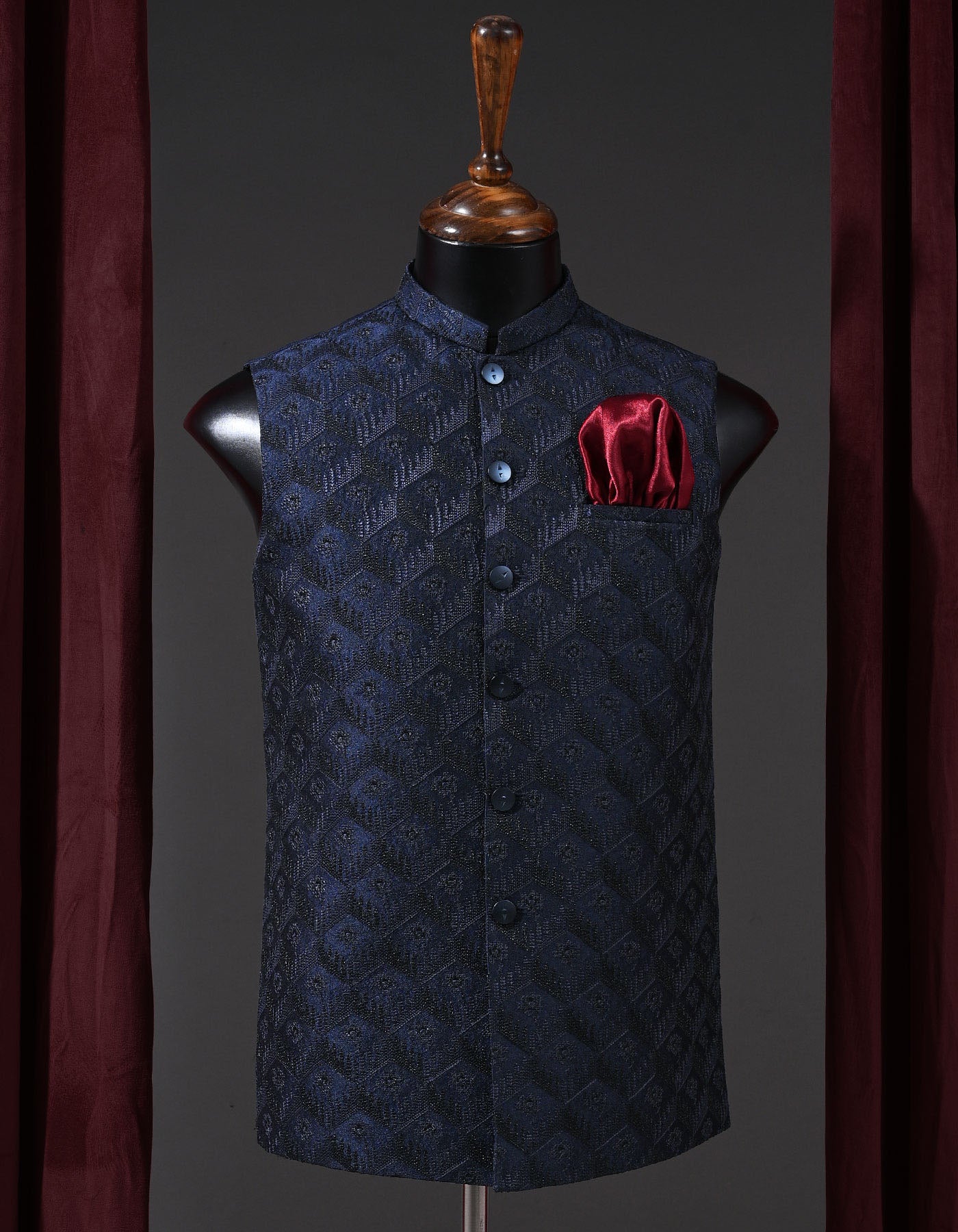 Designer Waist Coat Navy S 1PAJWC829-2 Uniworth Designer Waist Coat 1PAJWC829-2-S