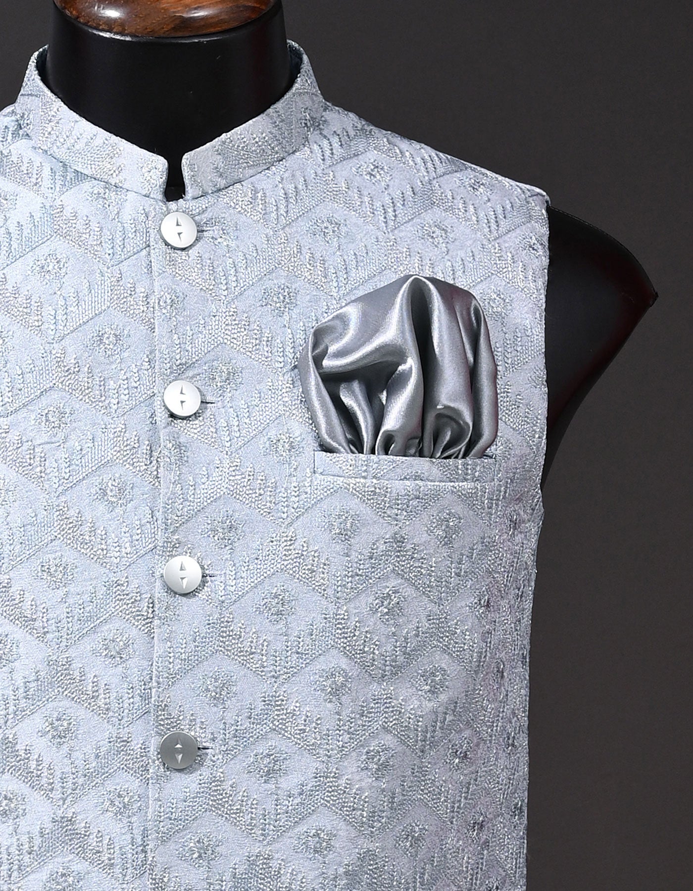 Designer Waist Coat Silver M 1PAJWC829-3 Uniworth Designer Waist Coat 1PAJWC829-3-M