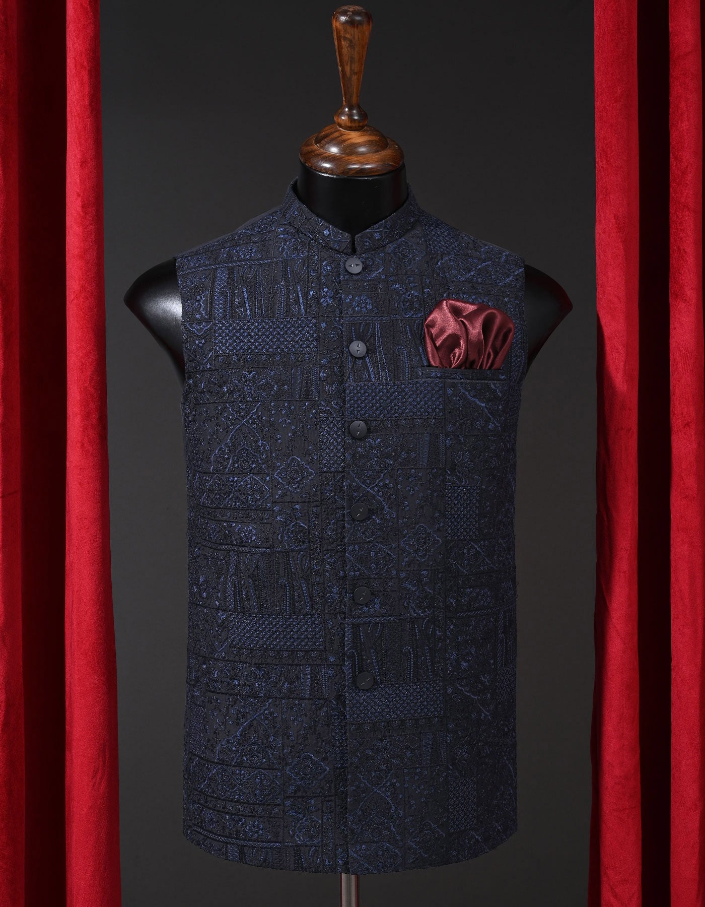 Designer Waist Coat Black S 1PAJWC830-2 Uniworth Designer Waist Coat 1PAJWC830-2-S