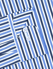Stripe Blue Classic Fit Shirt FS2876RF-15.5