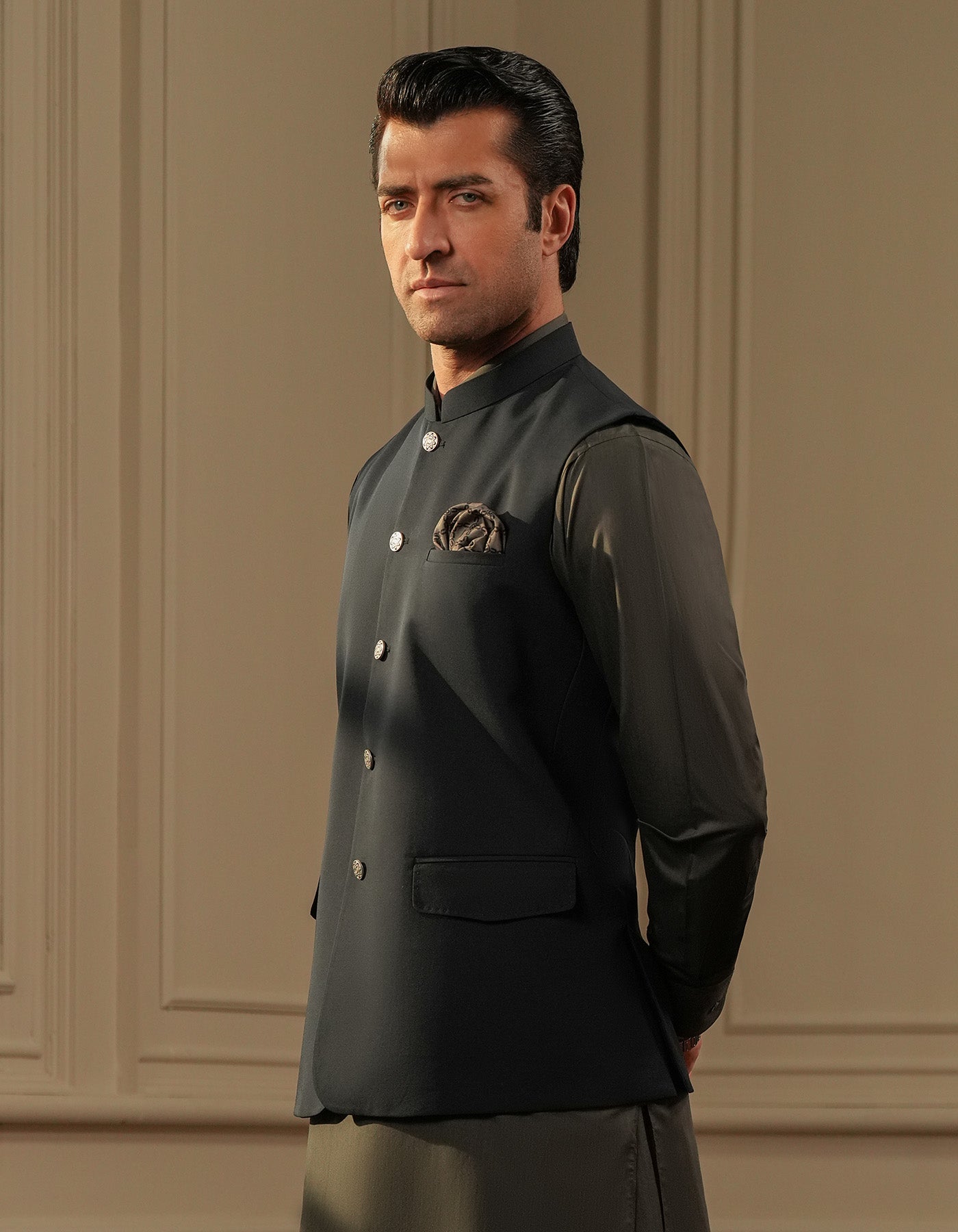 Navy Plain Waist Coat WC2422-1S-36