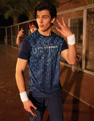 Navy Half Sleeves Gym Tee FGT2414-S