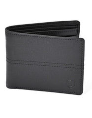 Black Plain 100% Leather Wallet