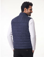 Navy Plain Refined Quilted Gilet