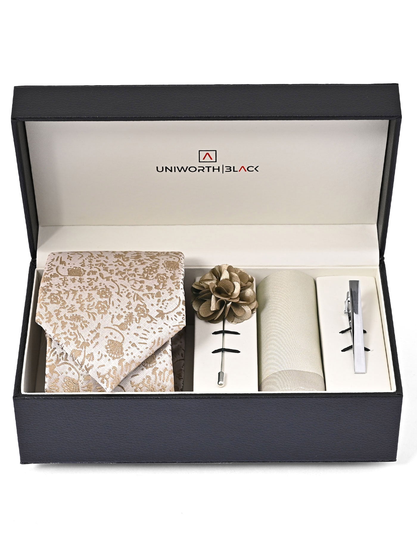 Beige Floral Men Accessories Box