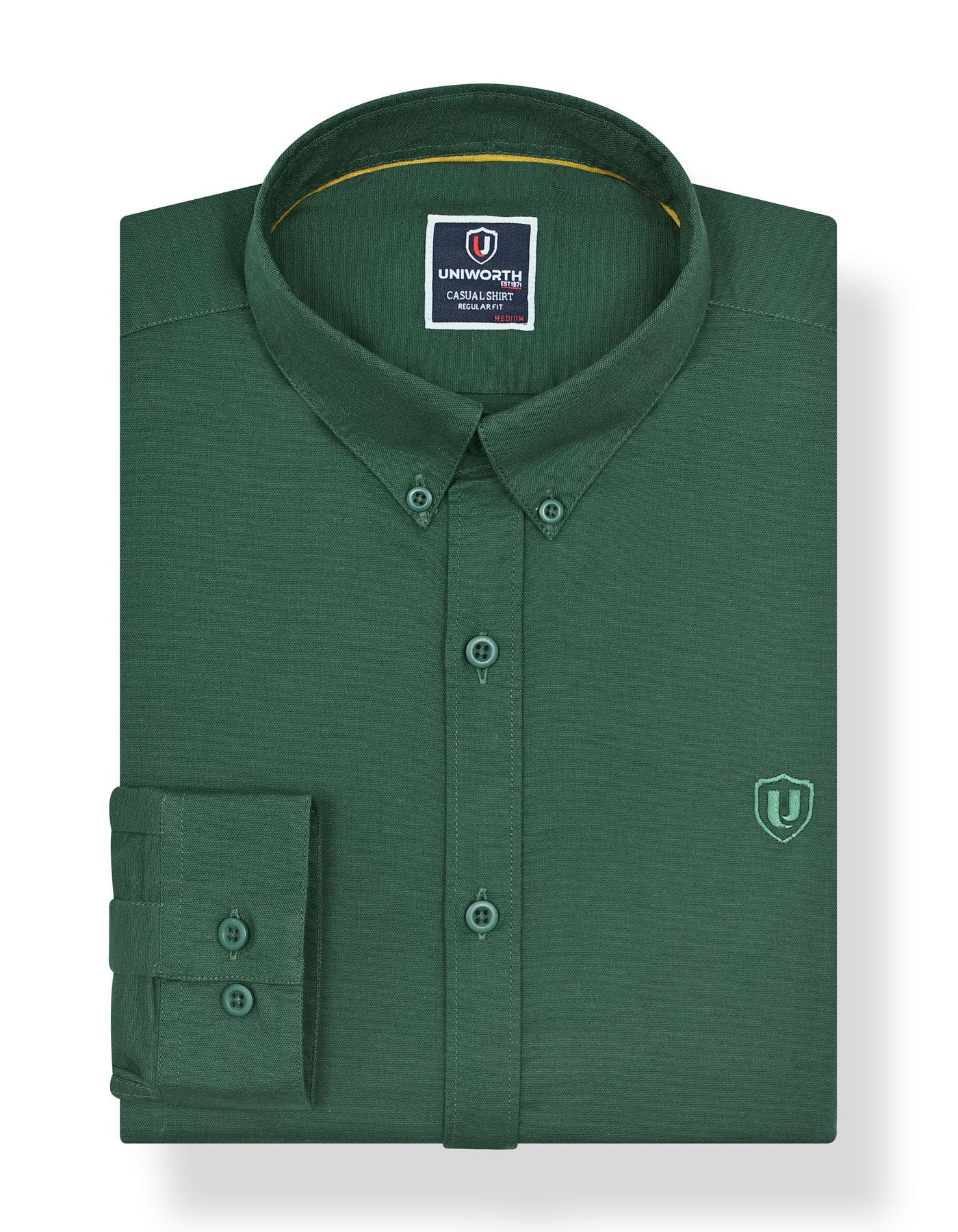 Green Embriodery Plain Casual Shirt CS2408R-S