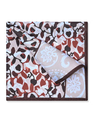 Brown Floral Pocket Square