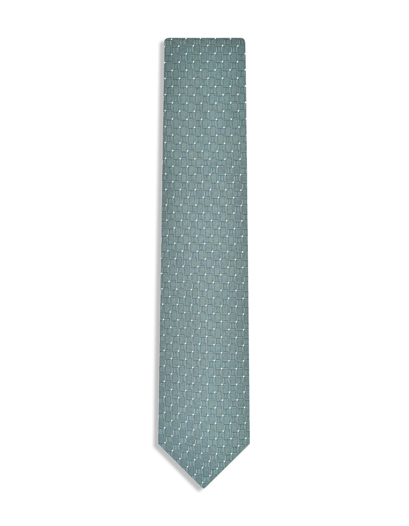 C Green Geometric Tie