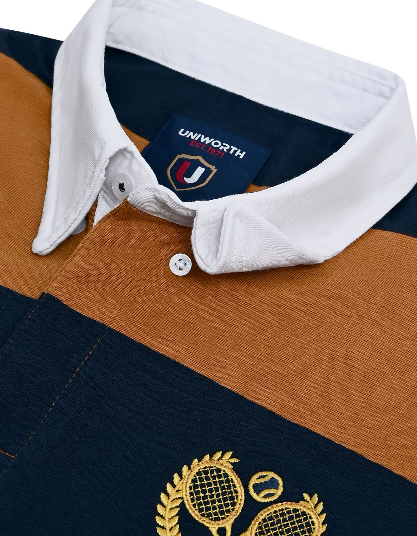 Mustard Stripe Cotton Rugby Polo