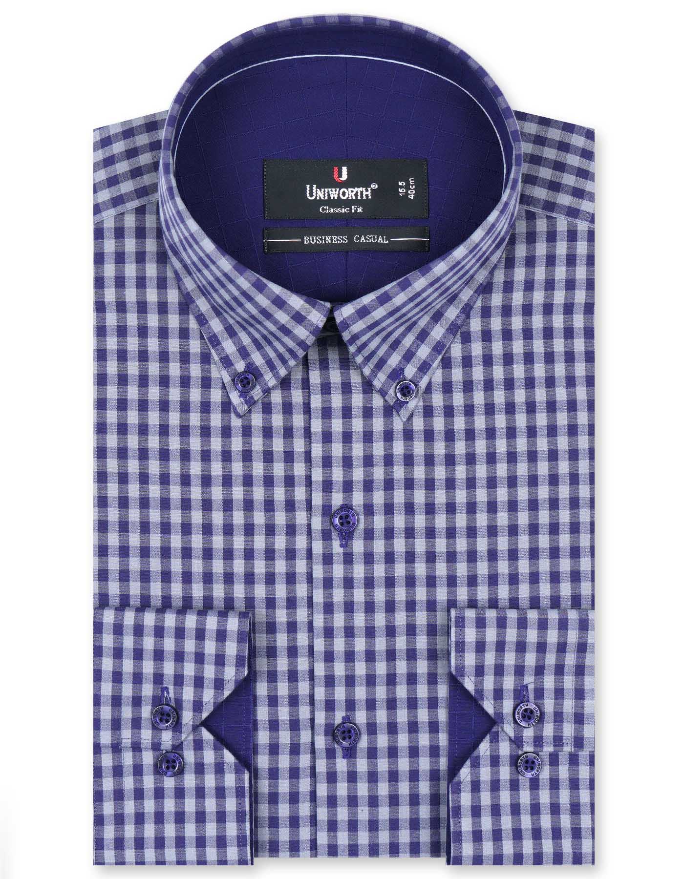 Check Grey Classic Fit Shirt FS973RF-14.5