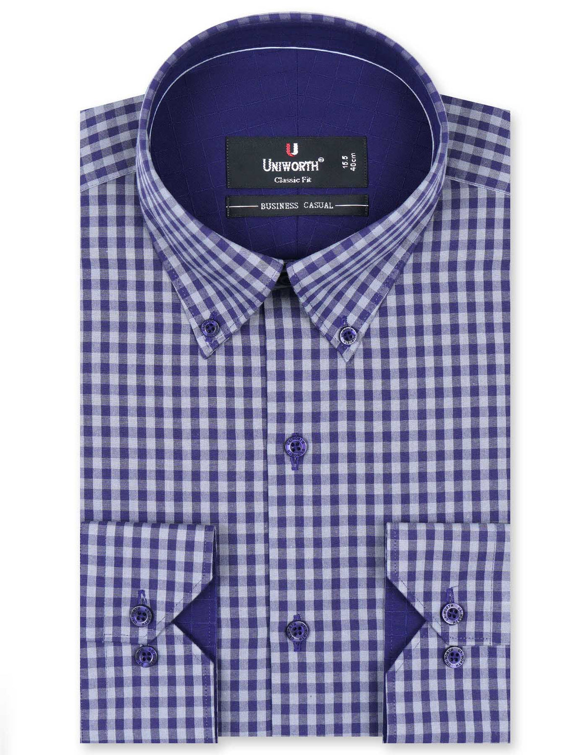 Check Grey Classic Fit Shirt FS973RF-14.5