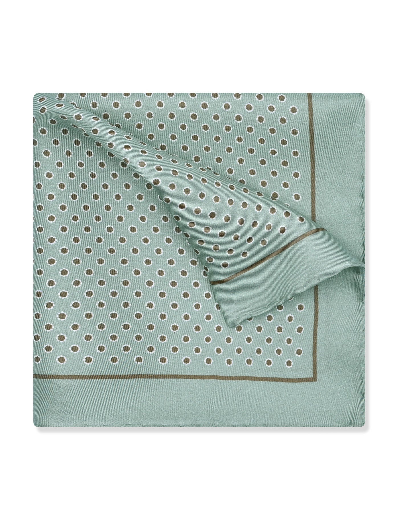C Green Dotted Pocket Square