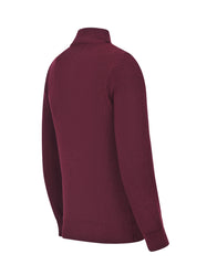 Maroon Plain Half Zipper Sweater