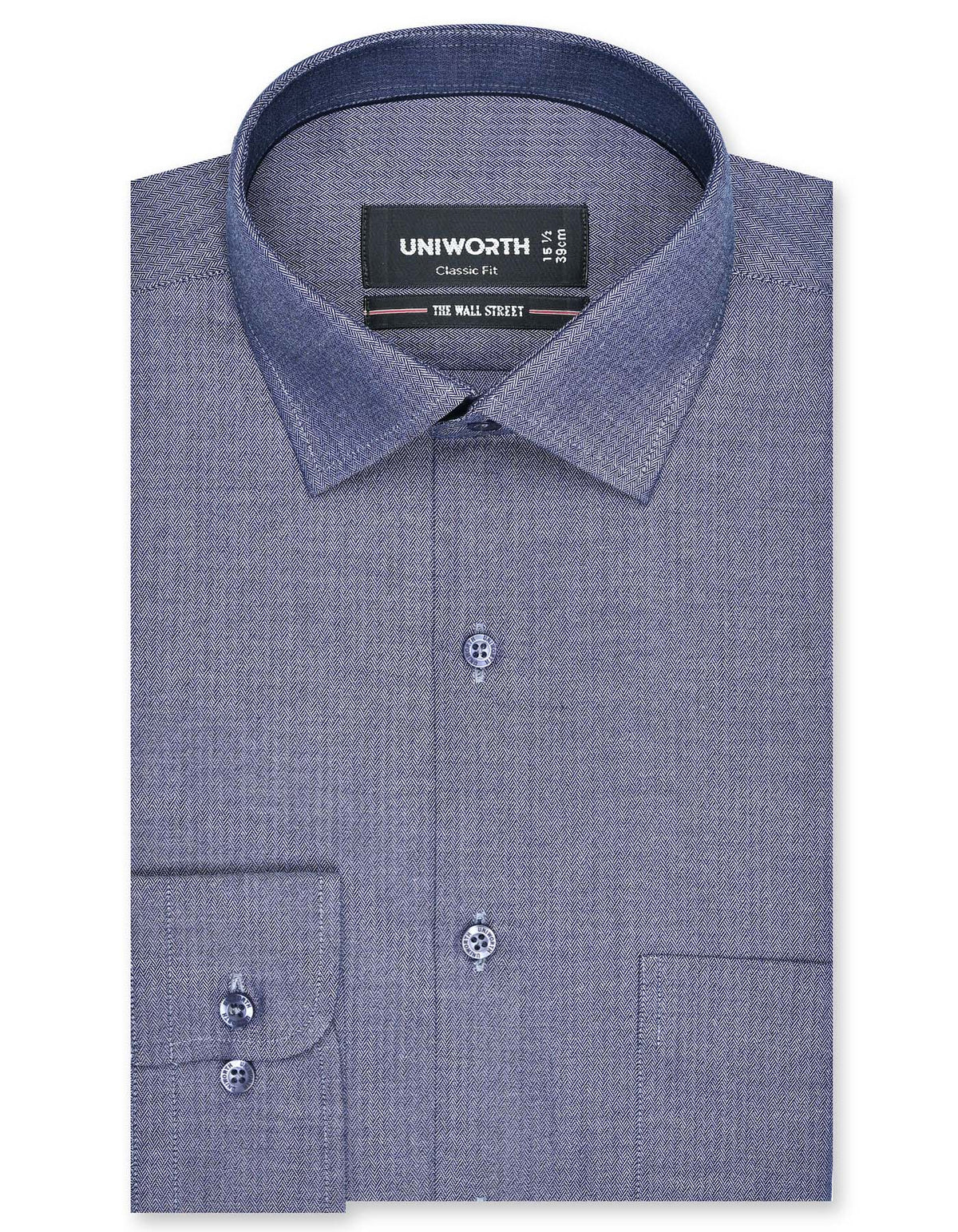 Self Navy Tailored Smart Fit Shirt FS20445SF-14.5